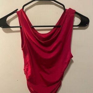 Elegant Red Sleeveless Off-The-Shoulder Top